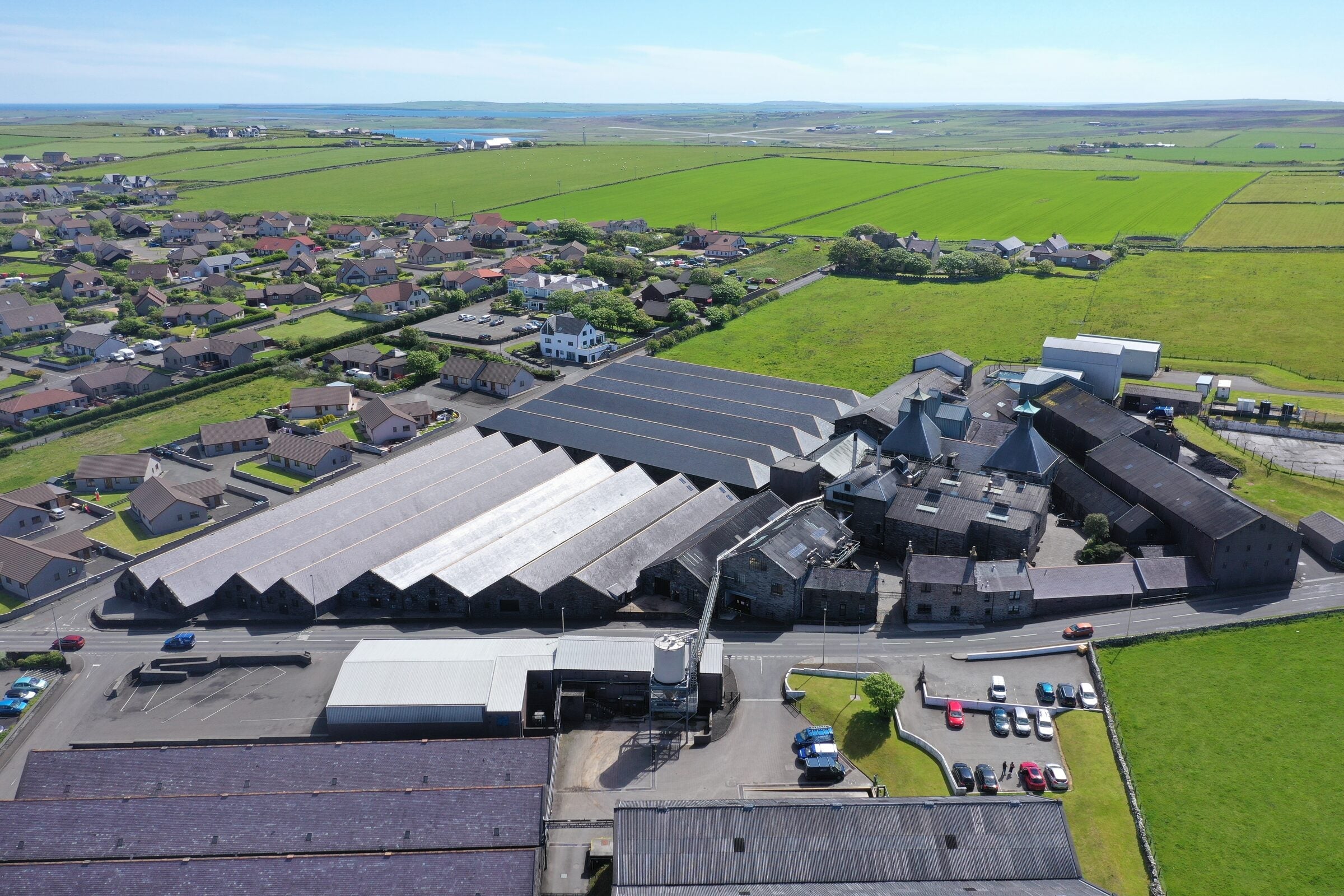 Highland Park distillery from the air — Orkney, Scotland, by The Single Cask