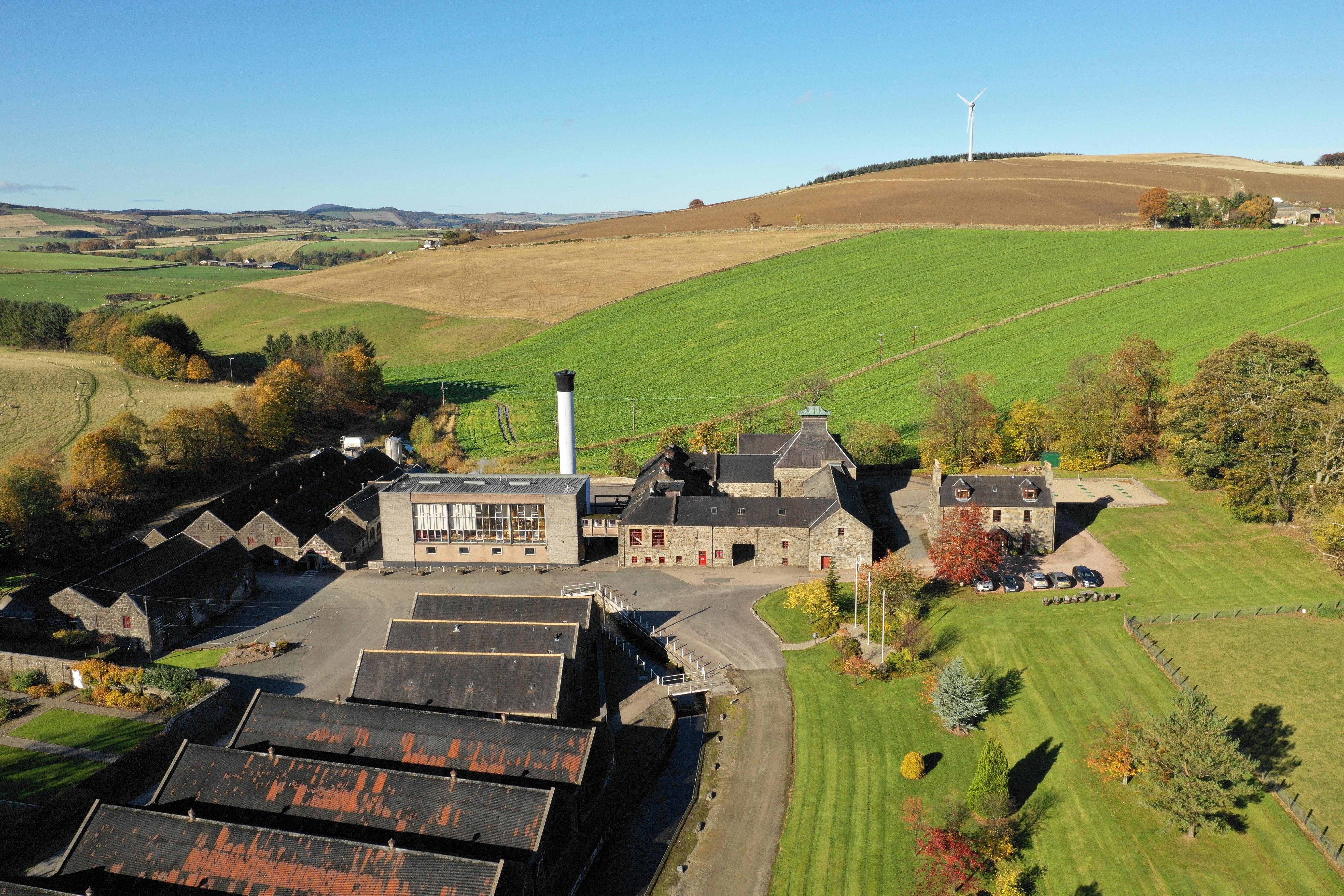 GlenDronach distillery from the air, Highland Scotland, by The Single Cask