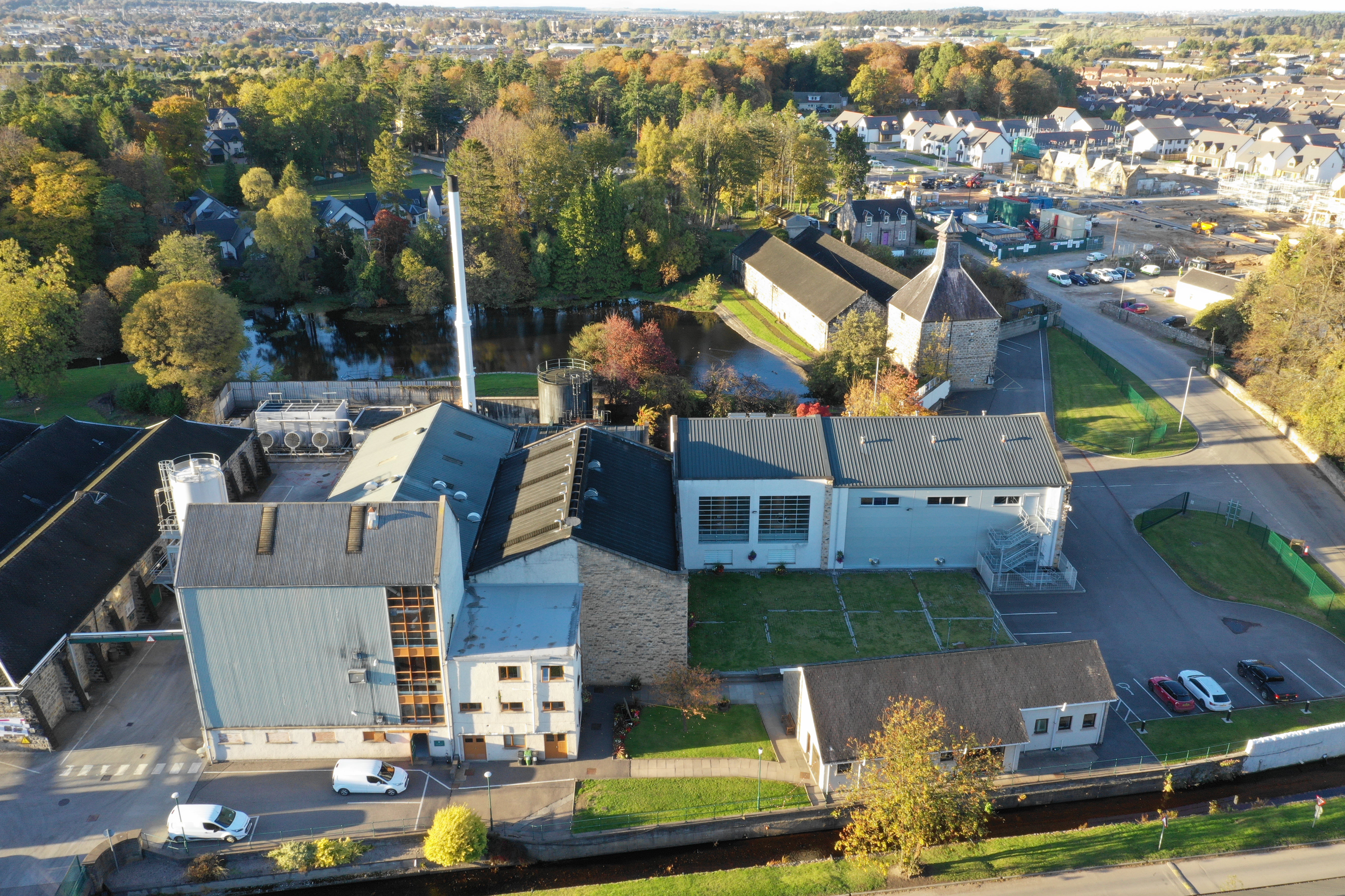 Linkwood distillery from the air — Speyside Scotland, by The Single Cask