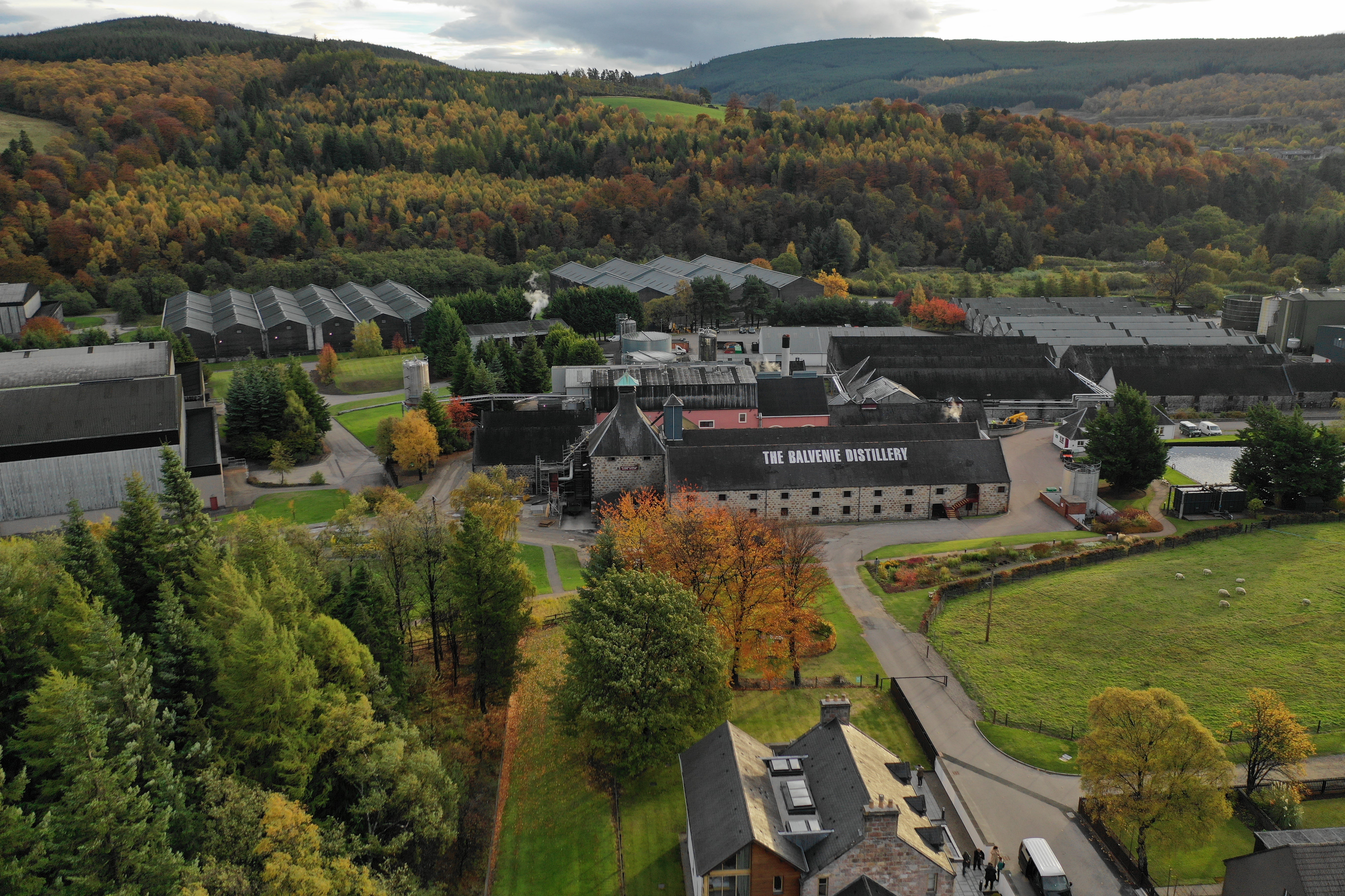 The Balvenie distillery from the air — Speyside Scotland, by The Single Cask