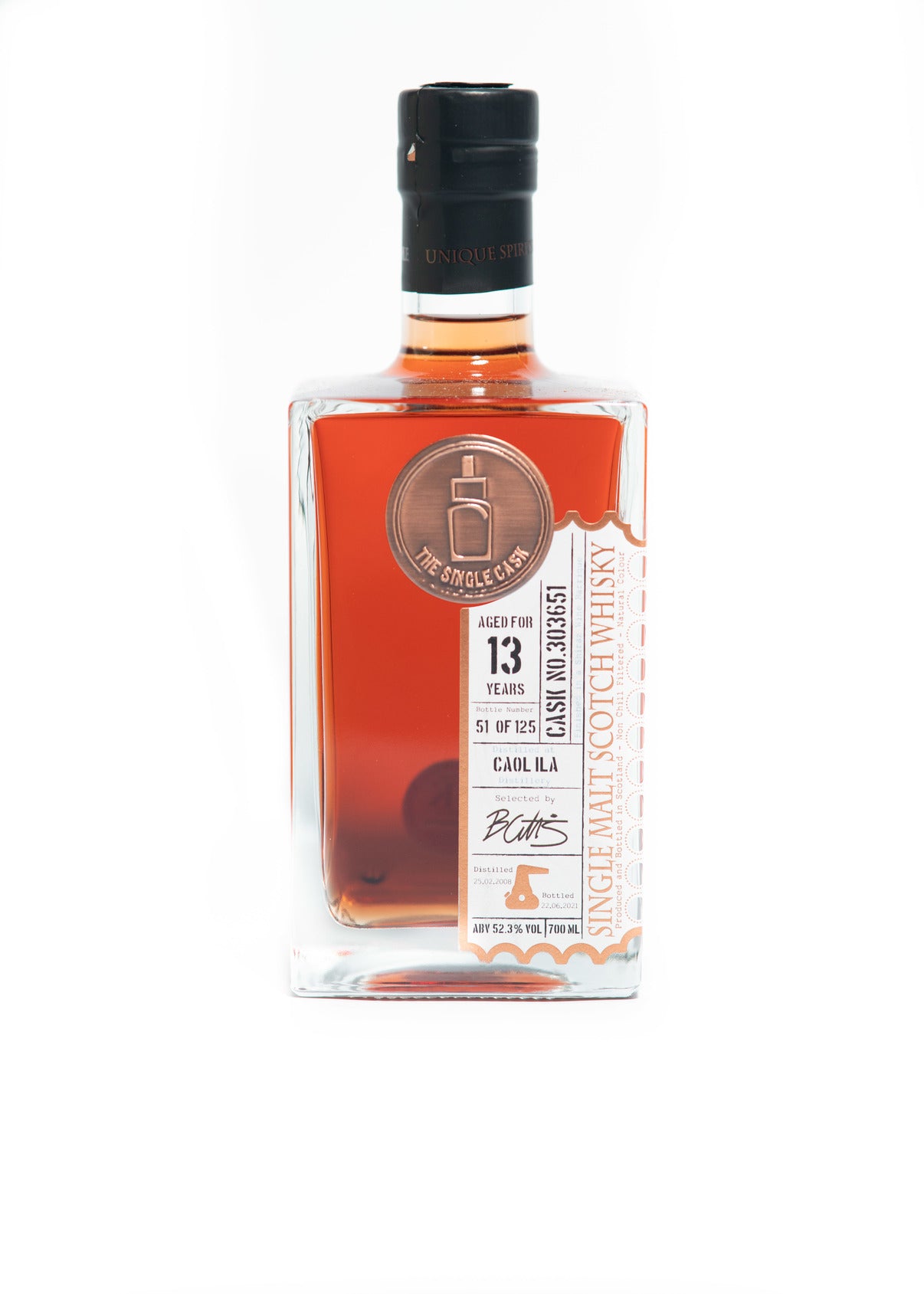 Caol Ila 13 year old scotch whisky by The Single Cask matured in Shiraz Wine Barrel