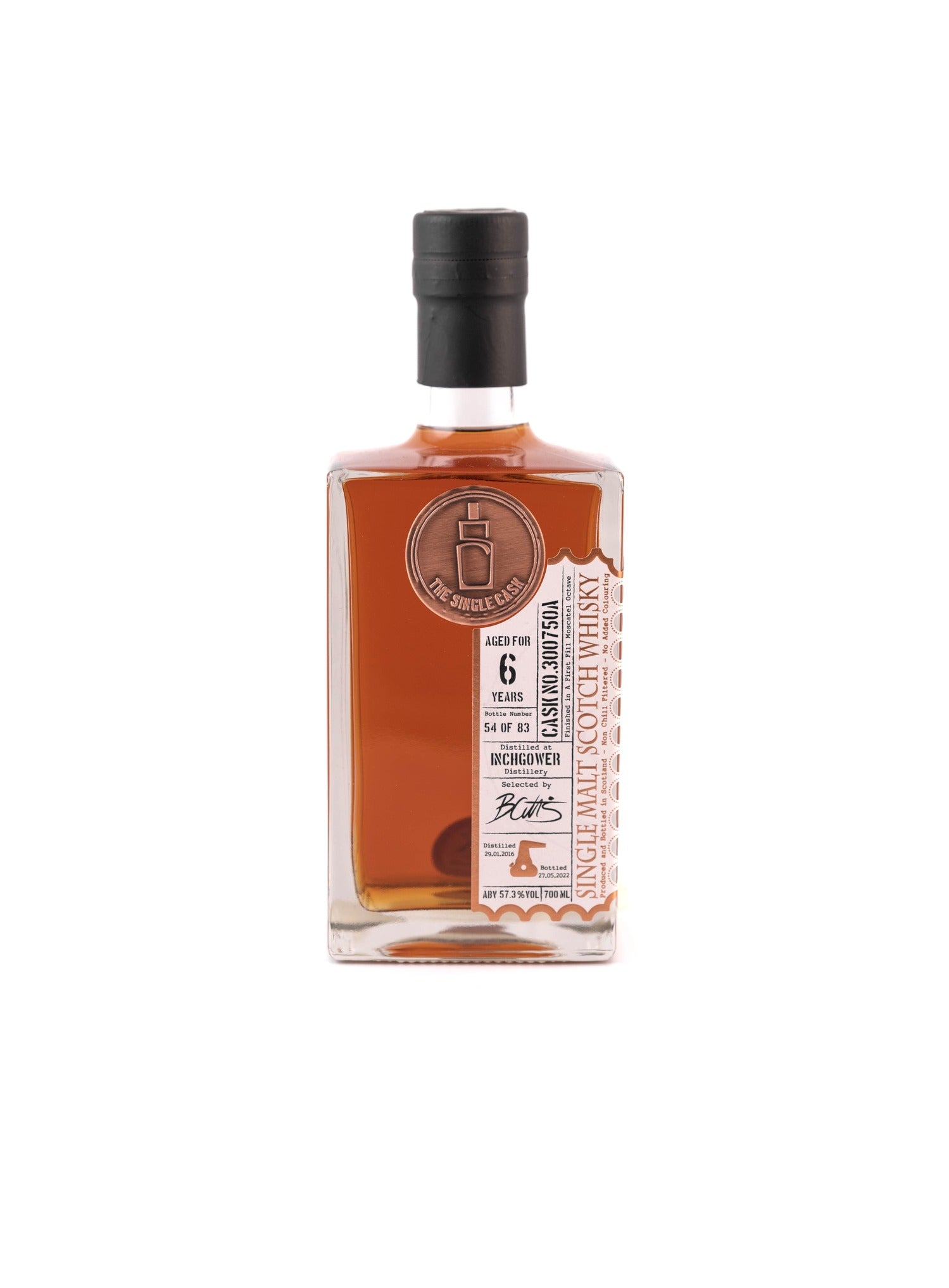 Inchgower 6 years old single cask scotch whisky