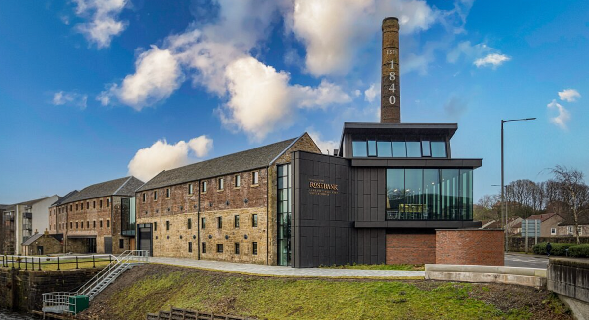 Rosebank Distillery, Camelon, with its historic 1840 chimney
