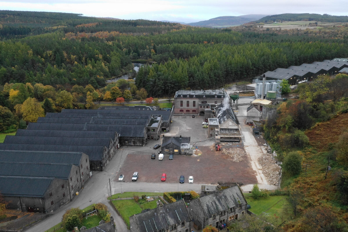 Aerial view of Tamdhu Distillery in Speyside