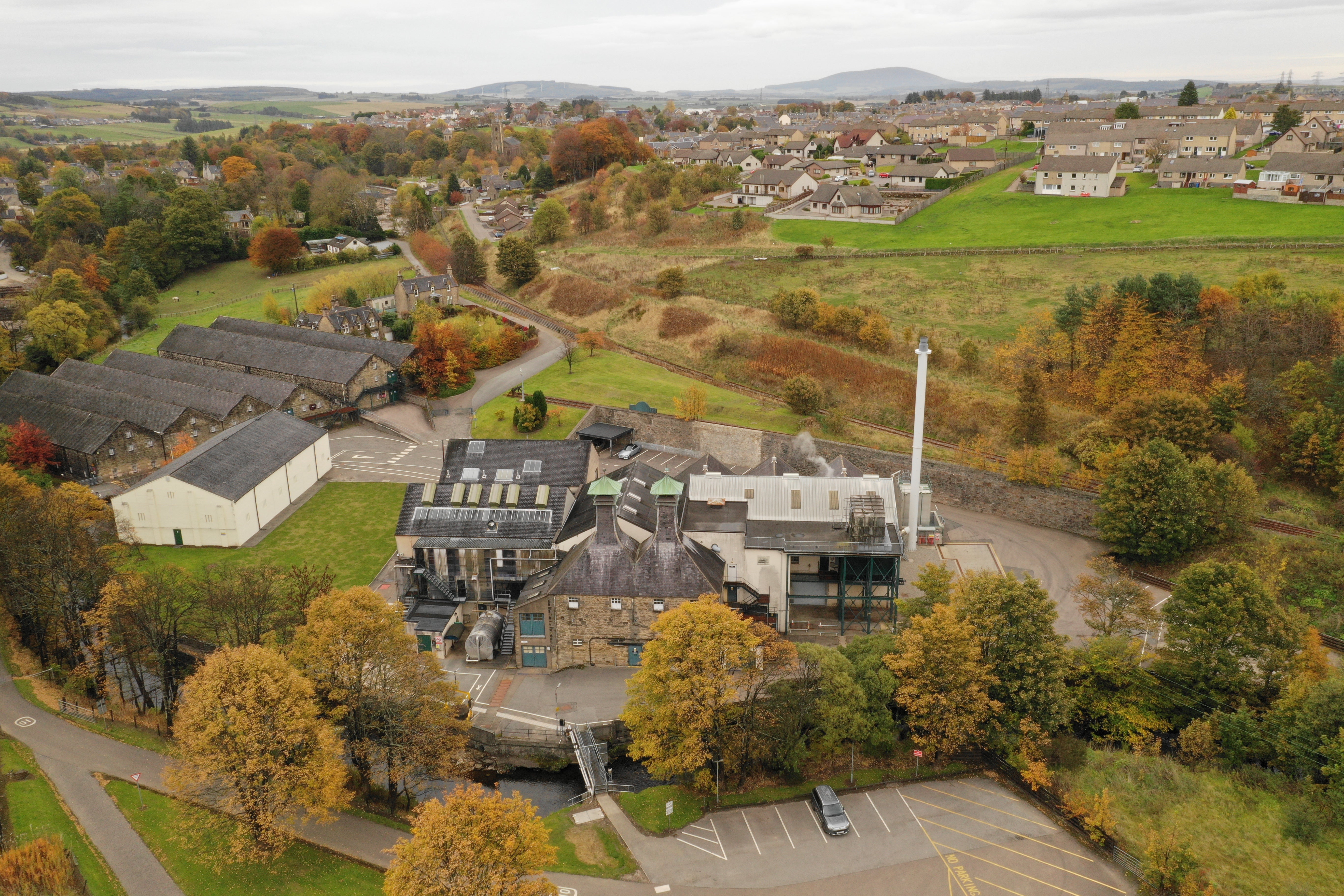 Strathmill distillery from the air — Speyside Scotland, by The Single Cask