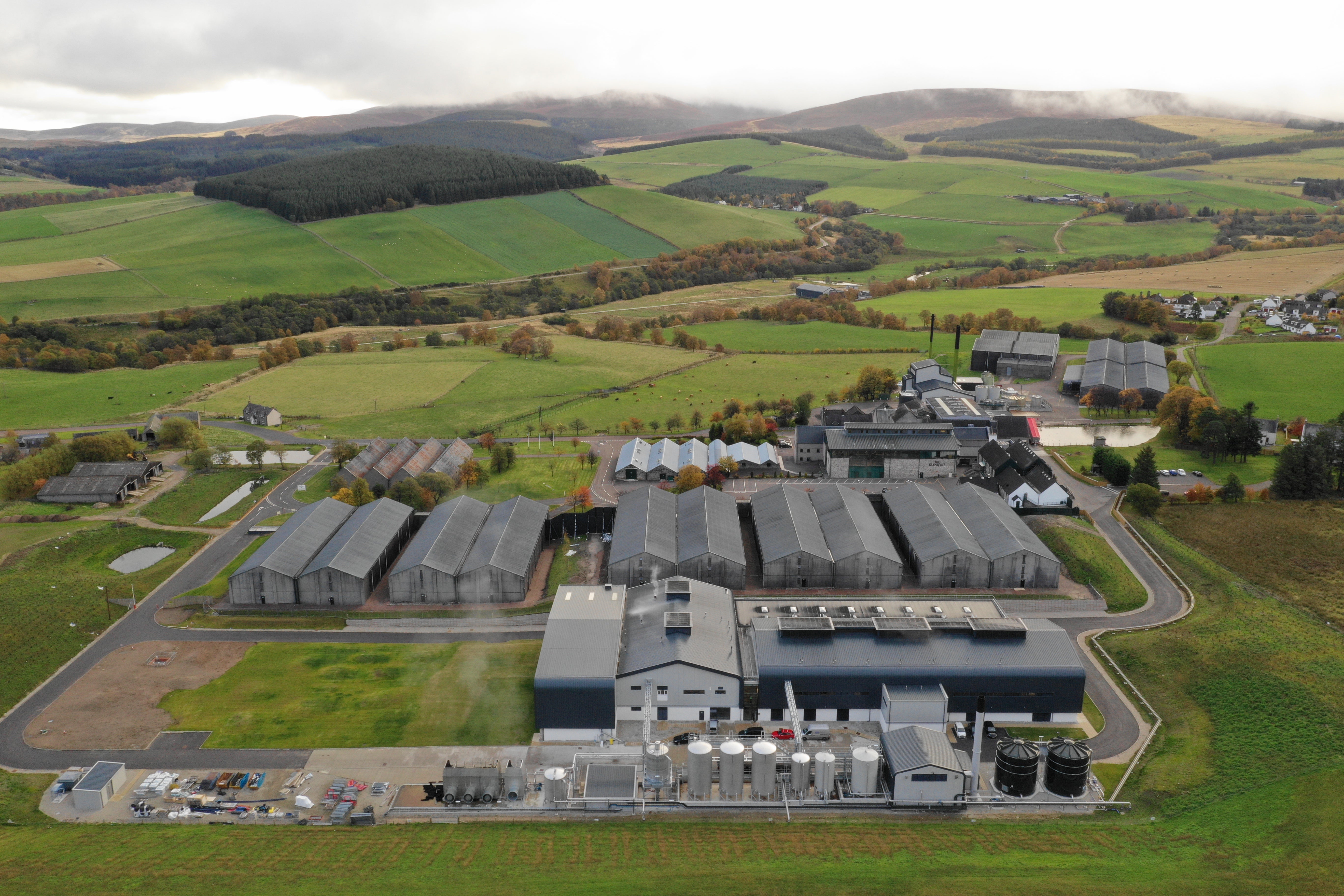 The Glenlivet distillery from the air — Speyside, Scotland, by The Single Cask