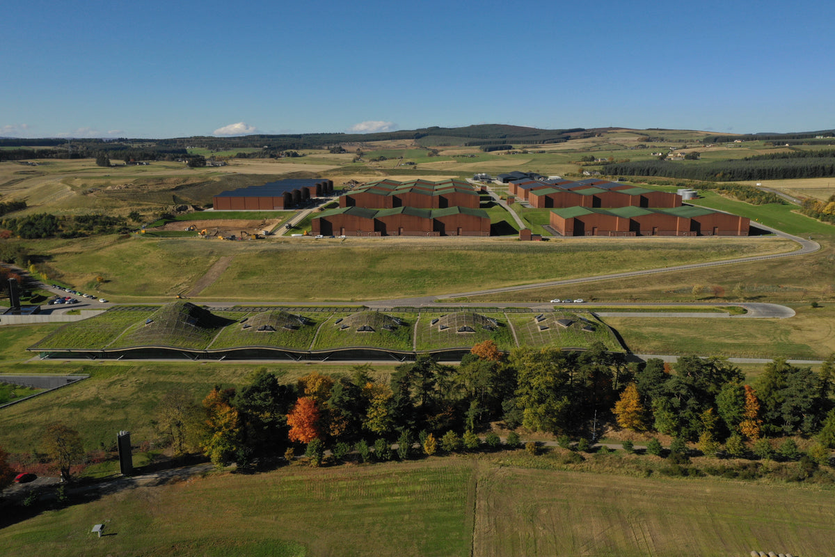 The Macallan distillery from the air — Speyside, Scotland, by The Single Cask