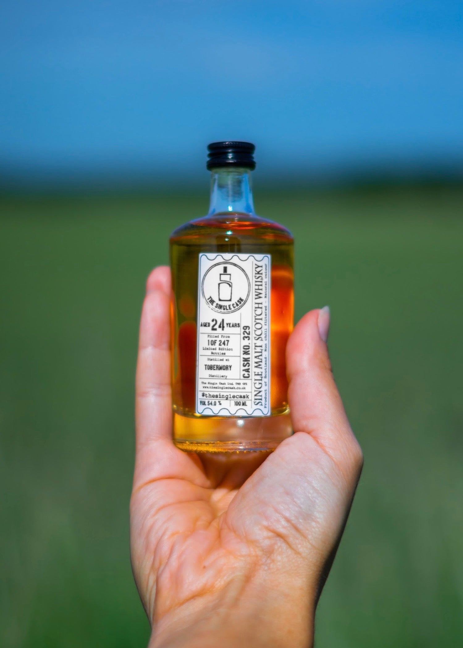 Mini 100ml sample Tobermory single malt scotch whisky