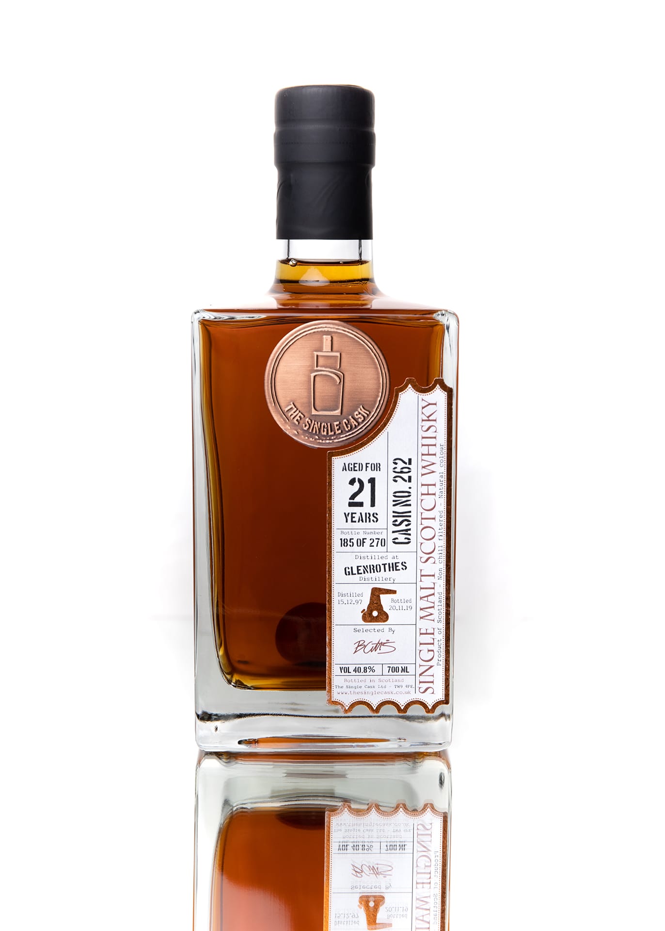 The Single Cask Glenrothes 21 Year Single Malt Scotch Whisky
