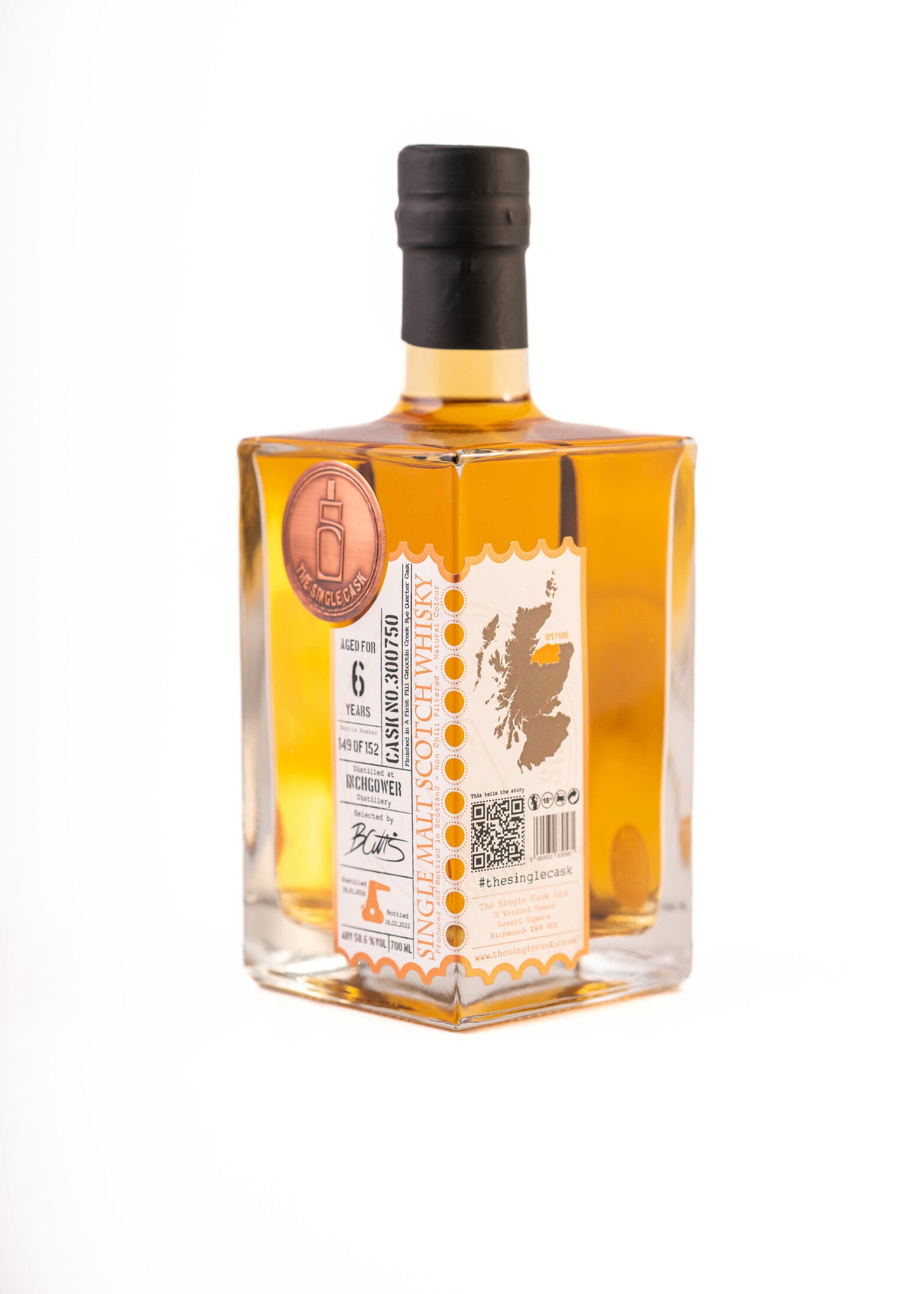 Inchgower 6 years old single cask scotch whisky